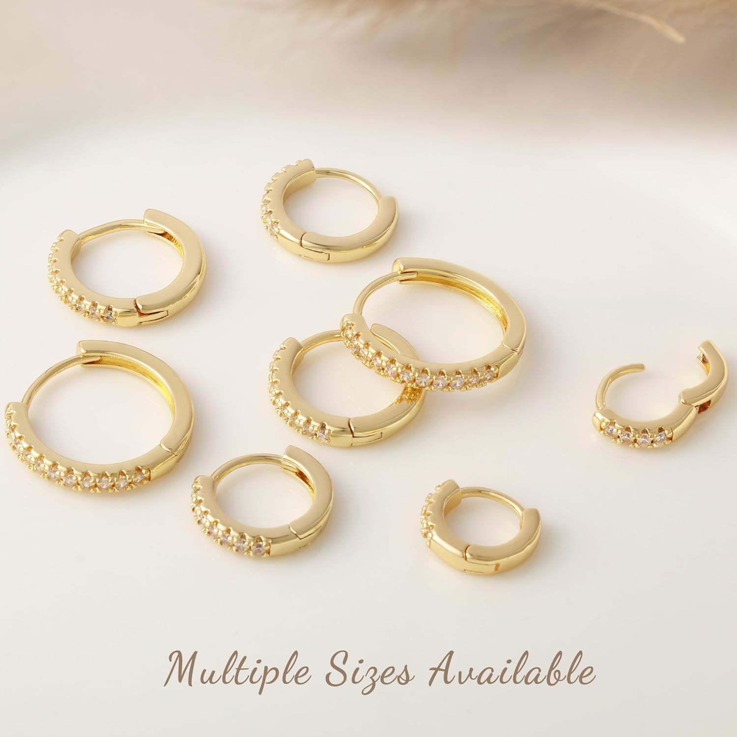 4 Pairs Gold Hoop Earrings for Women Trendy Small 14k Gold Plated Huggie Earring Set,Huggie Earrings Multiple Piercing Hypoallergenic Chunky Open Hoops Cartilage Earrings Jewelry Gifts for Women - Image 6