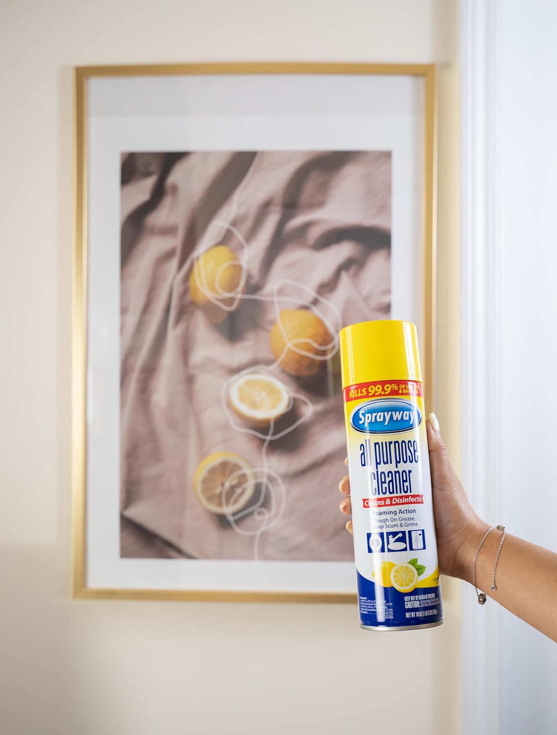 Sprayway All Purpose Cleaner Foaming Spray | Disinfectant, Foaming Multi-Surface Cleaner, Cuts Grease & Grime | Kills 99.9% of Germs | Lemon Scent | 19oz | Pack of 6 | Disinfectant & Multi-Surface Cleaner | Cuts Grease & Grime | Kills 99.9% of Germs | 19oz