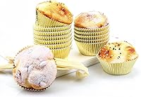 Vista 7 de Gifbera Moldes Estándar para Cupcakes de Lámina Dorada, Envoltorios Metálicos para Hornear, 200