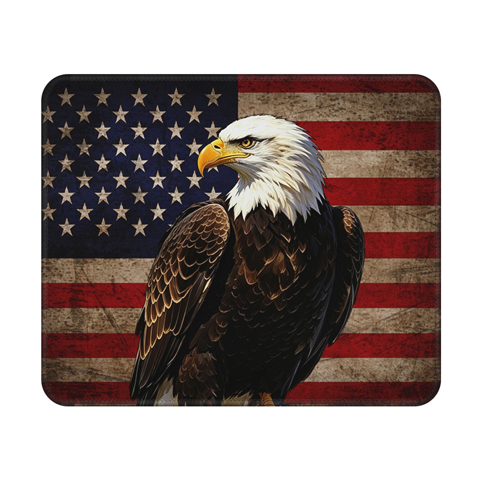 American Eagle Flag Mouse Pad 9.5x7.9 Inch with Anti-Slip Rubber Base