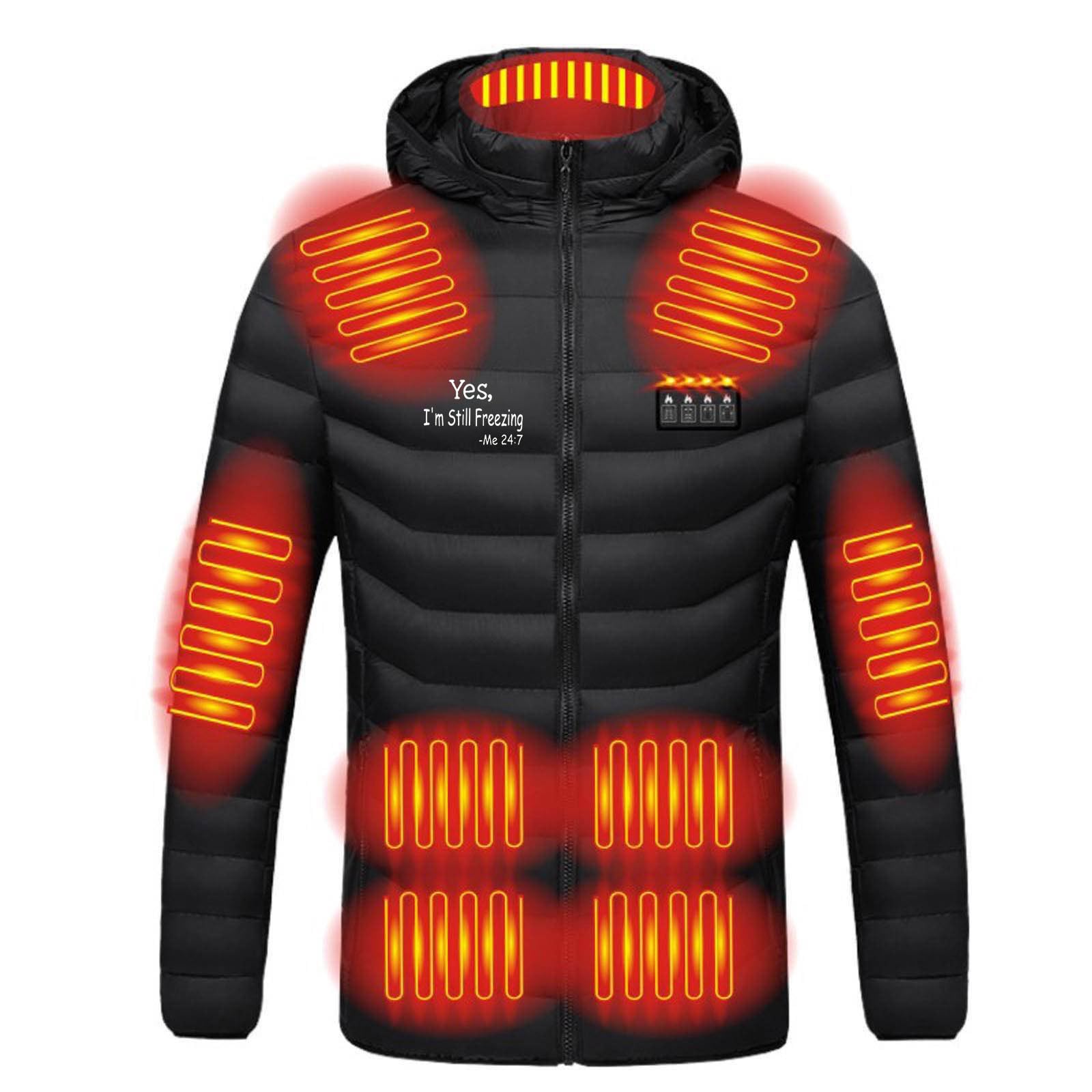Giacca riscaldata da uomo e donna, con cappuccio, calda giacca invernale unisex, con 21 zone di riscaldamento, in tinta unita, ricaricabile, riscaldabile, giacca softshell