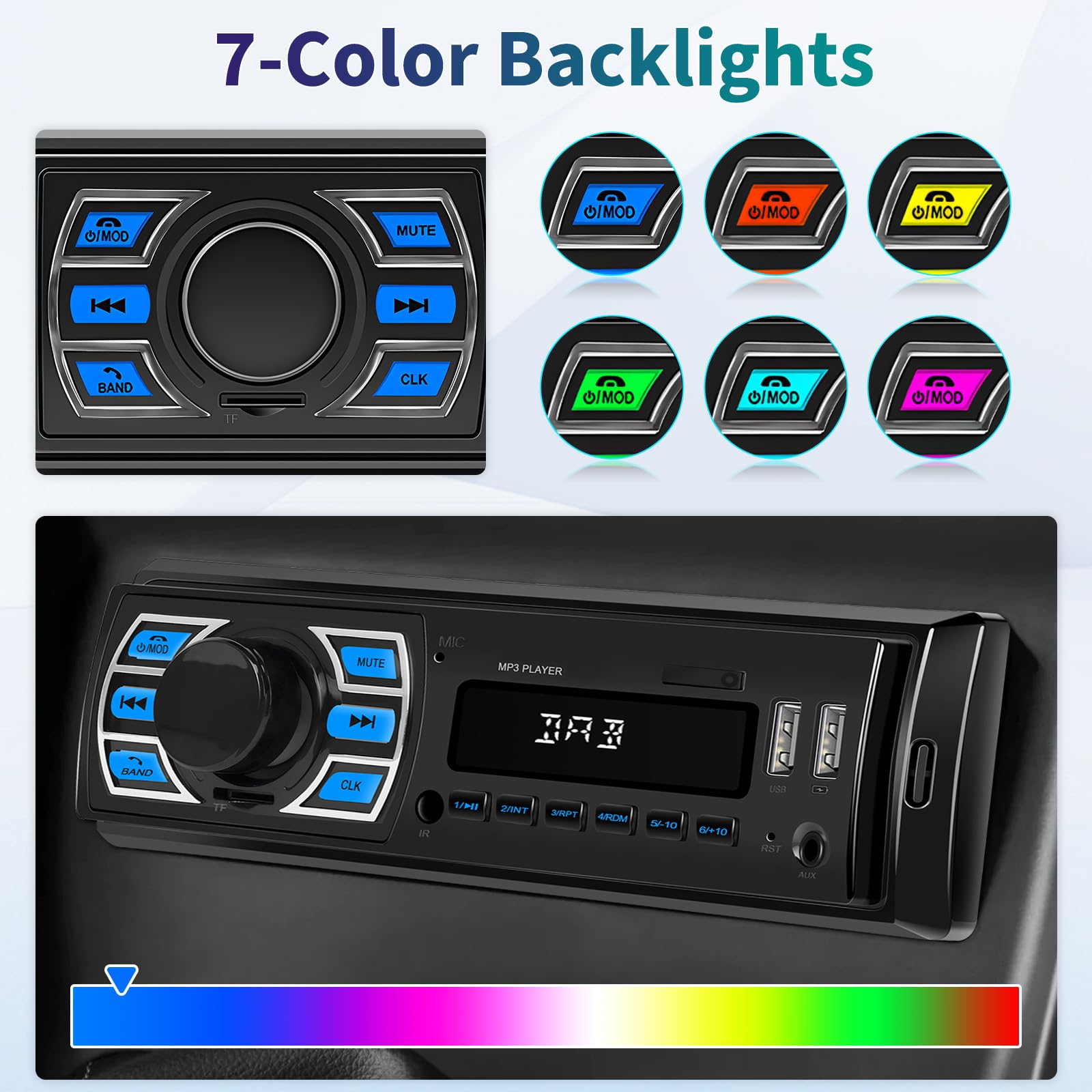 Hikity Radio samochodowe DAB/DAB+ 1Din zestaw głośnomówiący Bluetooth, samochodowy odtwarzacz MP3 obsługa ładowania telefonów komórkowych radio FM z USB AUX TF