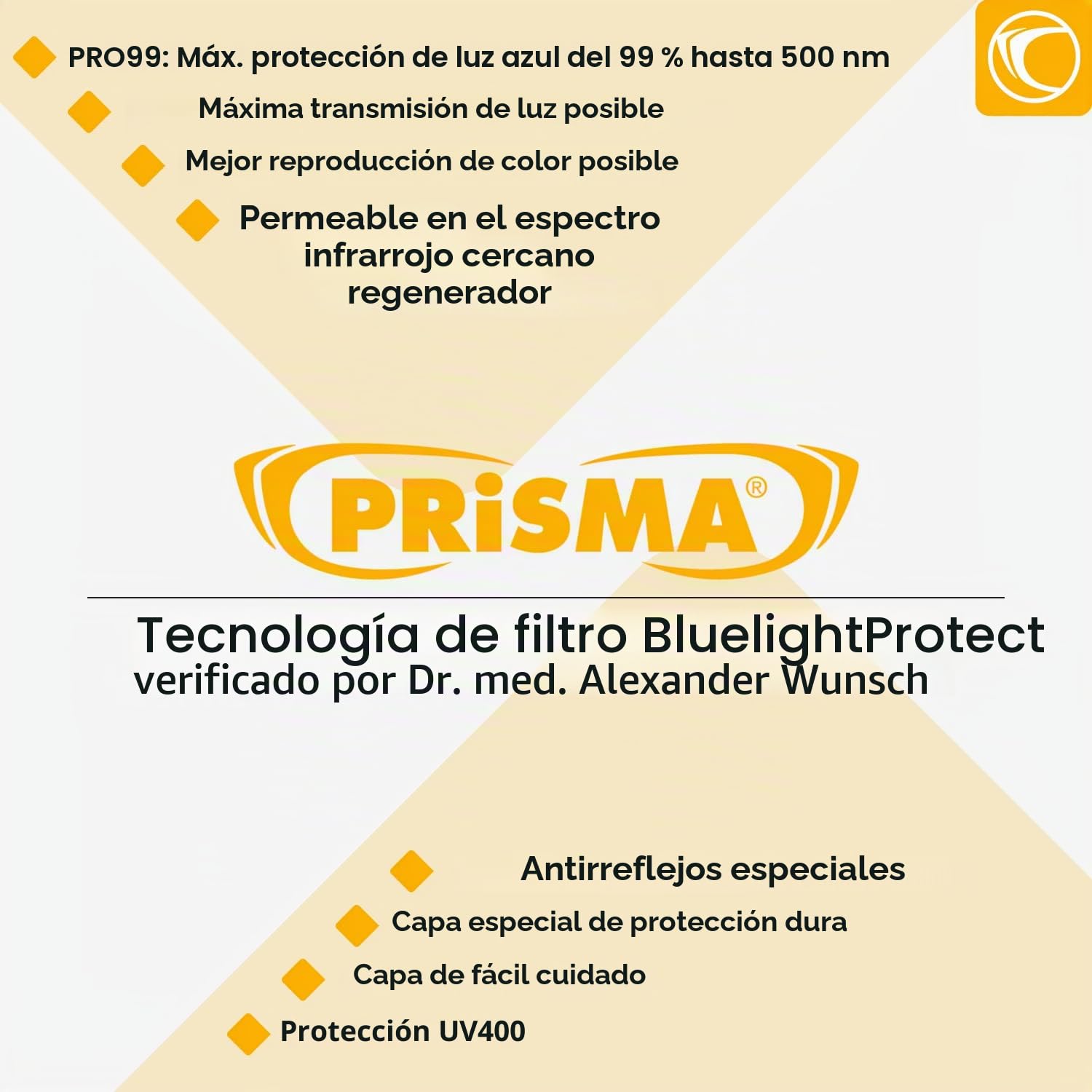 PRiSMA CLiP-ON - Filtro de luz azul para gafas en 4 variantes para trabajo, PC, TV, juegos, eSport, automovilistas, reduce el esfuerzo ocular, dormir bien