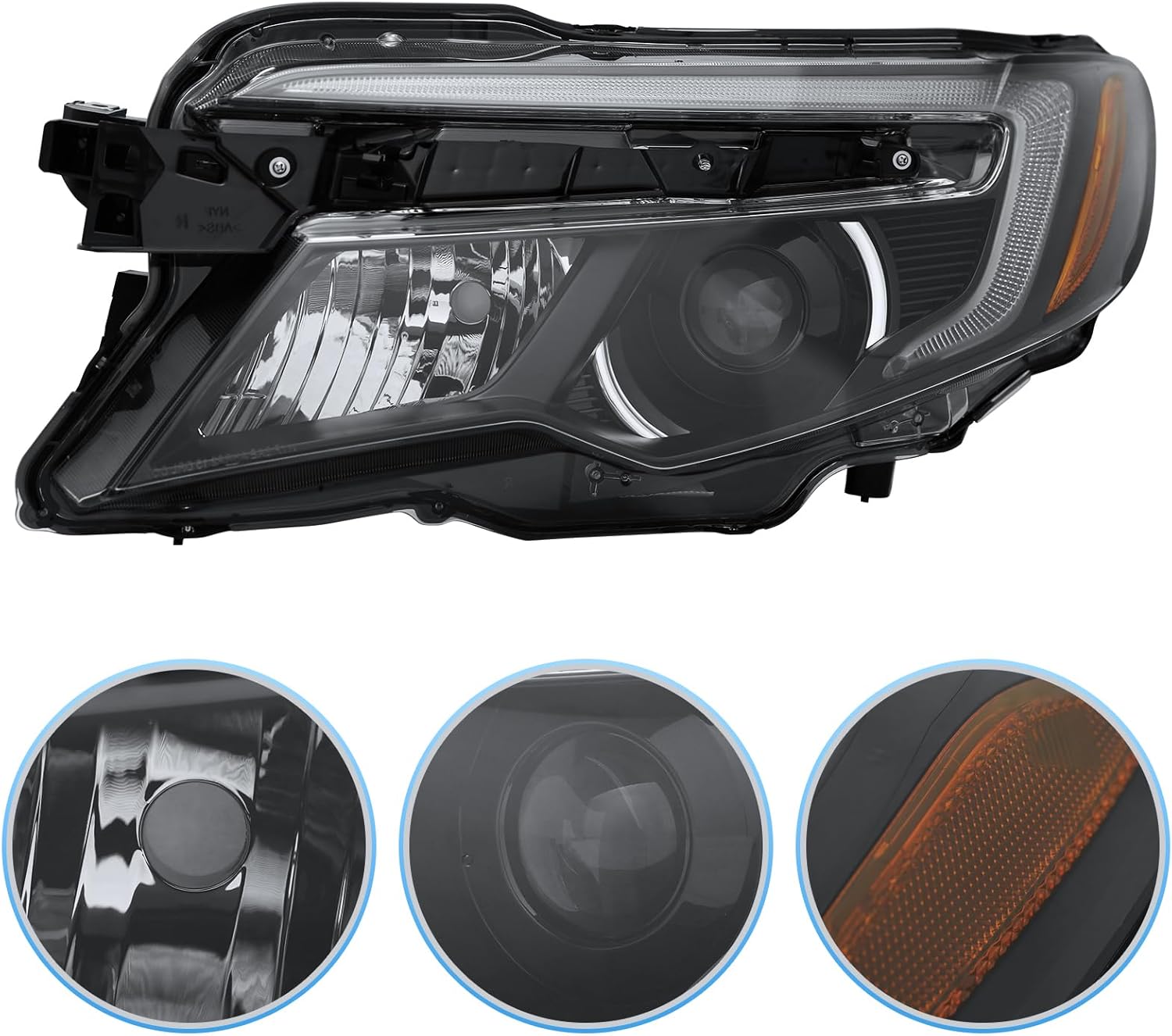 PENSUN Headlight Assembly Set Fit For Honda Pilot LX 2016-2018/Ridgeline 2017-2020 Left Driver Side HO2502165 HO2503165 W/O Bulbs