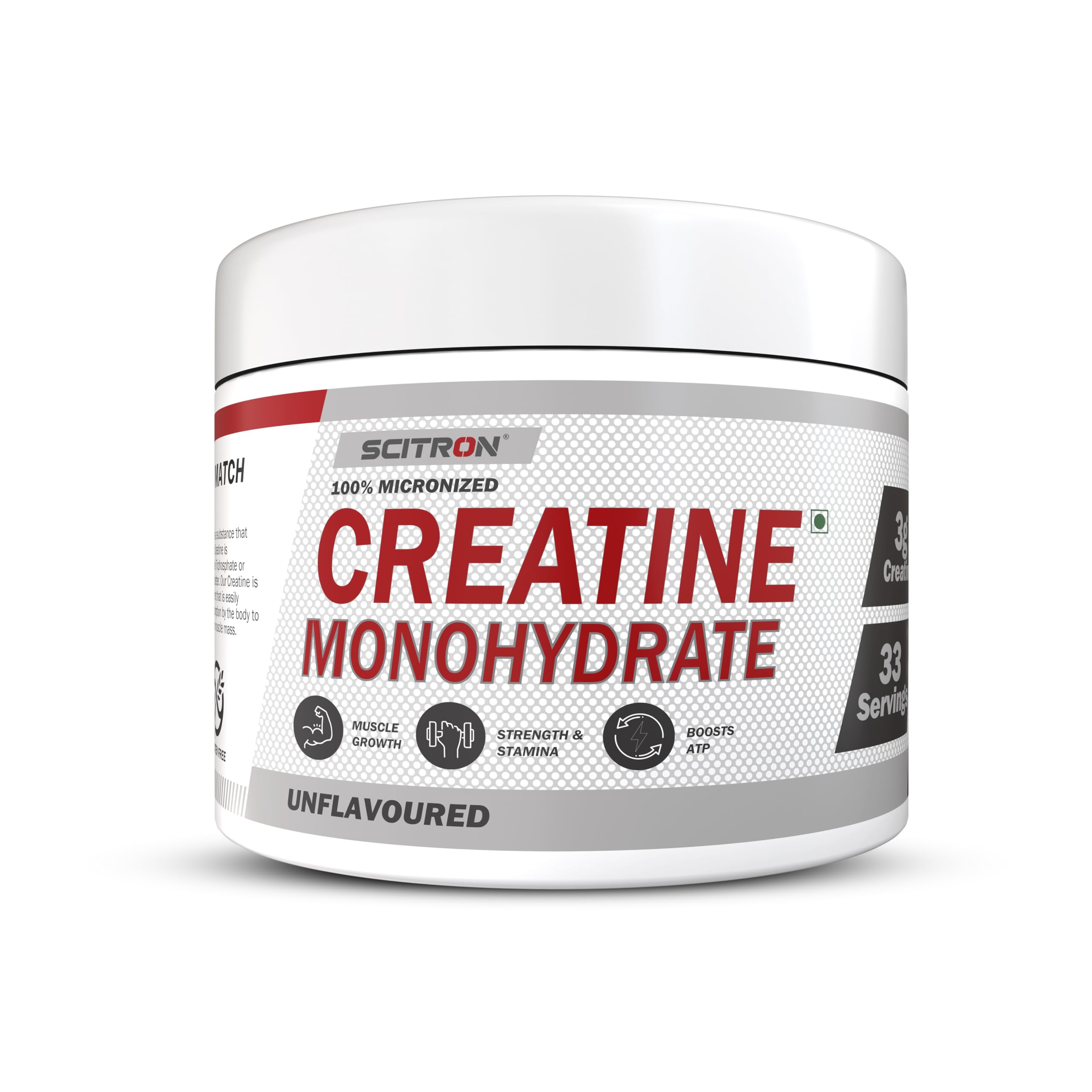 Scitron Creatine Monohydrate 100g (33 Servings, 3g Creatine, 0 Fillers, No Flavors & Sweeteners, Increase Endurance, Build Muscle & Increase Power)-picture-12