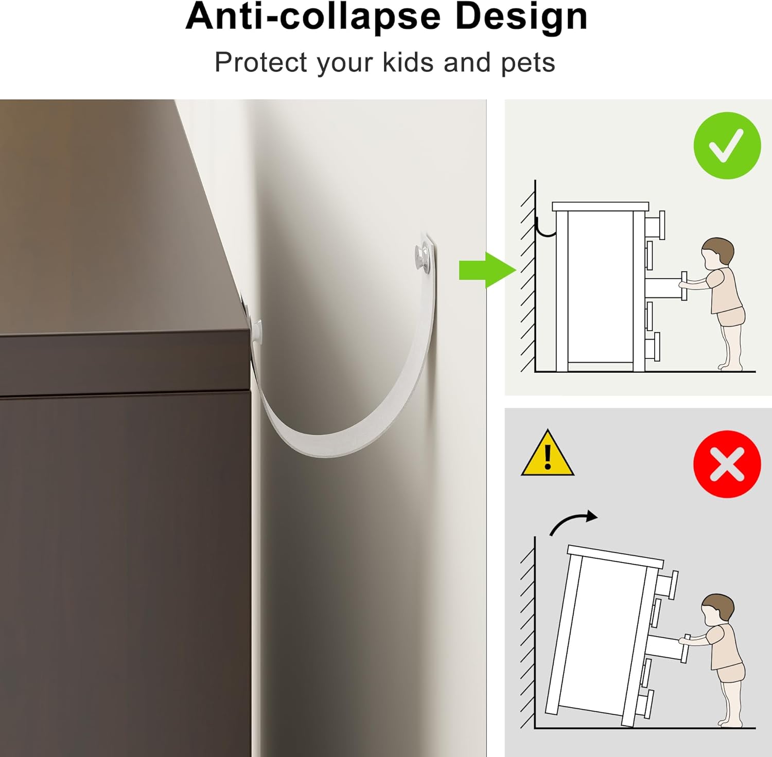 Diagram illustrating anti-collapse design installation