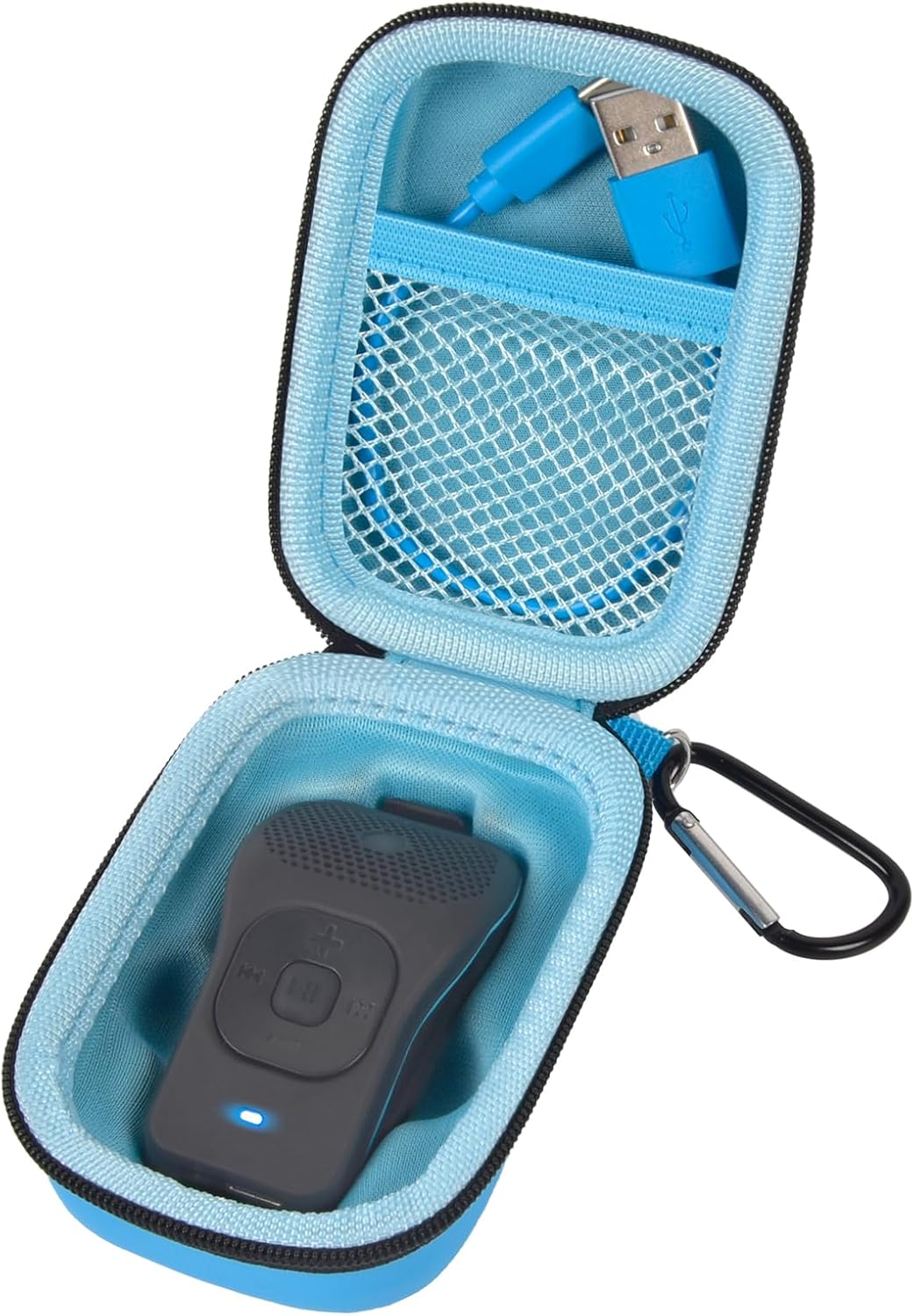 Carrying Case for Noxgear 39g Wearable Bluetooth Clip Speaker, Magnetic Clip-On Wireless Portable Speakers Mini Travel Storage Holder Box with Pocket for Cables, Carabiner-Bag Only (Blue) Carrying Case for Noxgear 39g Wearable Bluetooth Clip Speaker, Magnetic Clip-On Wireless Portable Speakers Mini Travel Storage Holder Box with Pocket for Cables, Carabiner-Bag Only (Blue)