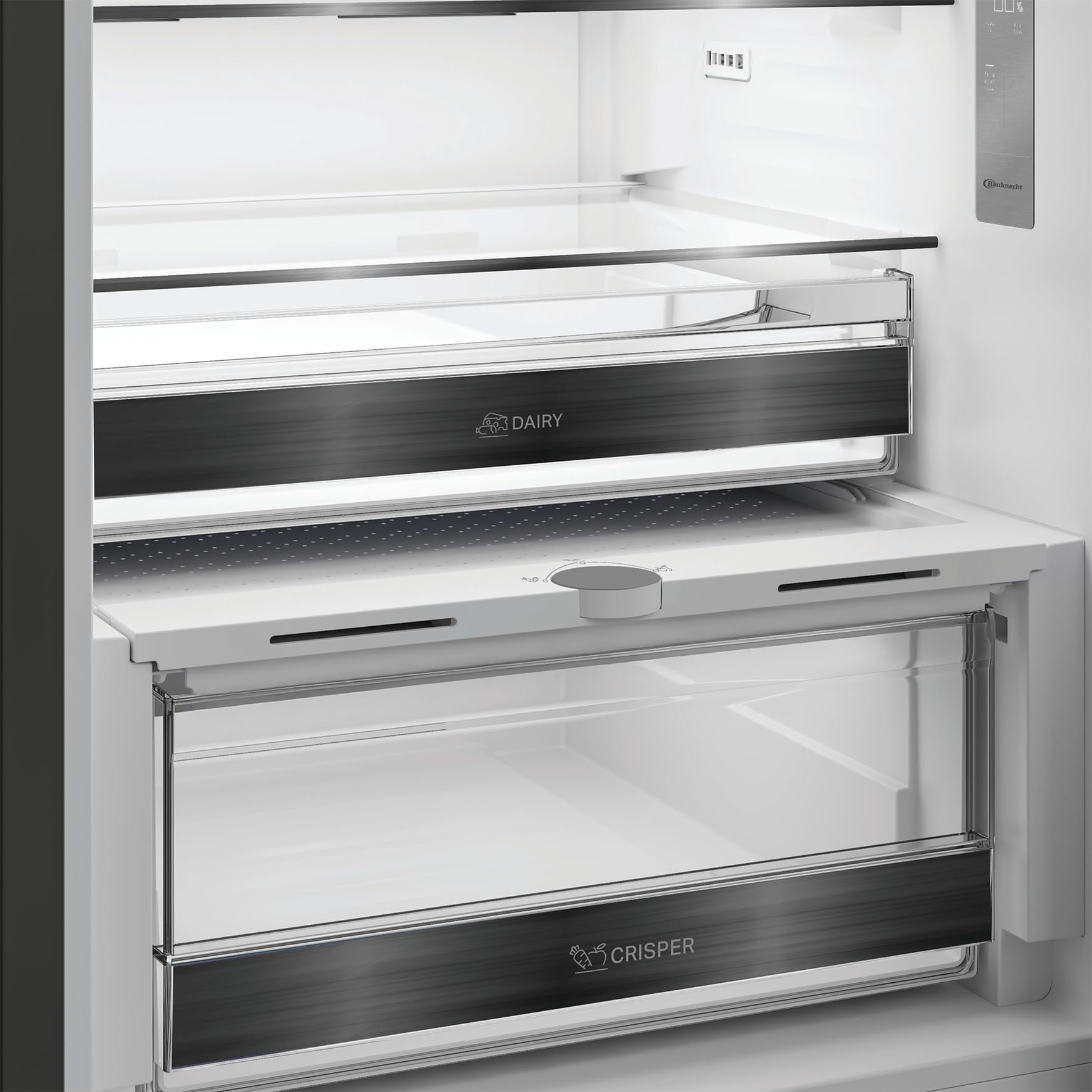 Bauknecht KDNF 203C IN Kühl-Gefrierkombination freistehend, 415 l, Dual Cool Total NoFrost, FreshShield, SmoothFit 90° Türöffnung, leiser Inverter-Kompressor, leise 35 dB, Edelstahloptik