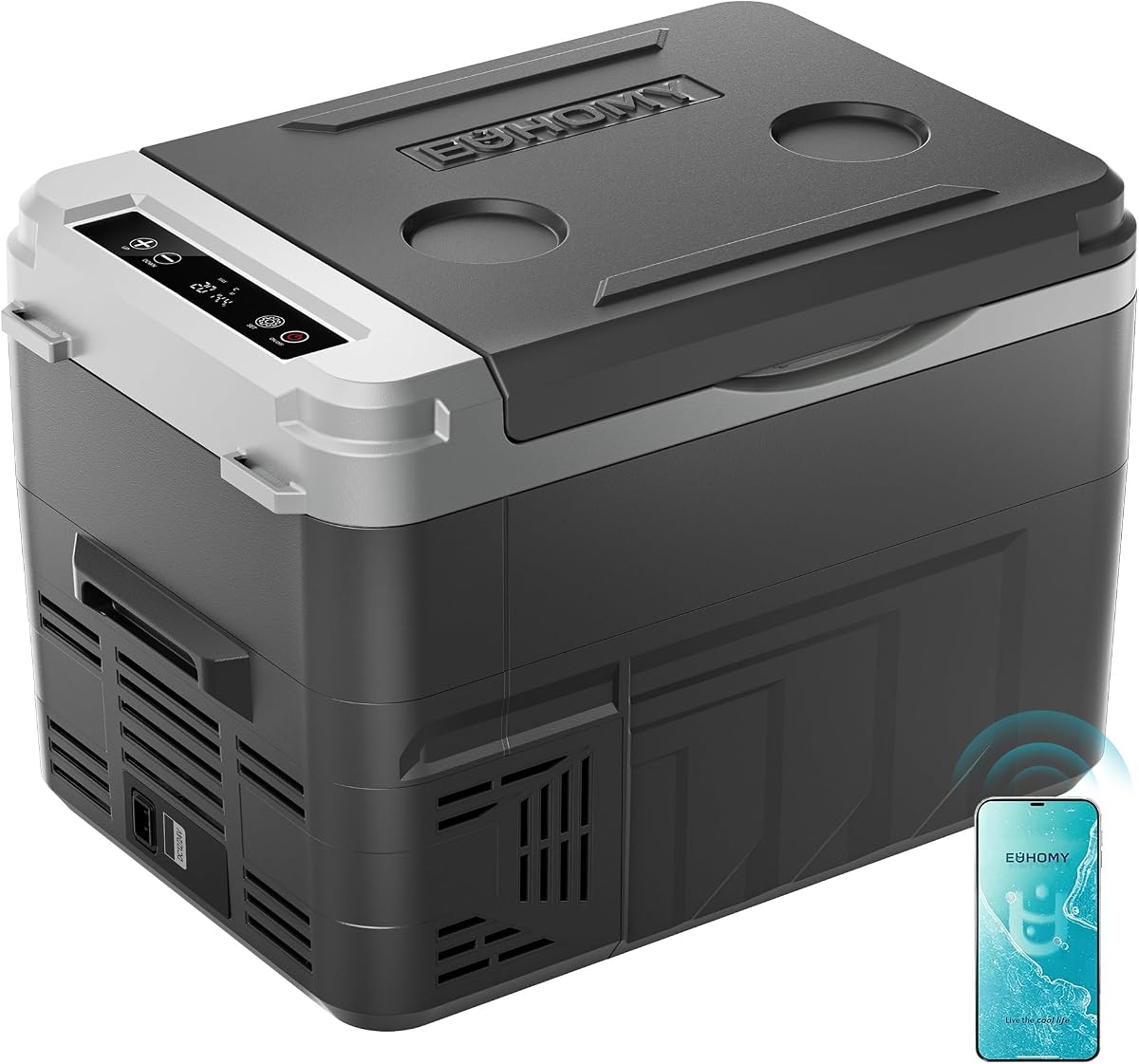 12 Volt Refrigerator, 17 Quart (15L) Compressor Electric Cooler APP Control, Car Fridge 12/24V DC & 120-240V AC, Car Refrigerator -4℉~68℉, Portable Freezer for RV, Travel, Camping | No Ice Needed, 12V&100-240V,Compressor Cooling, ECO/MAX Modes, 3-Level Battery Protection, 45 dB, Camping/RV/Travel Use