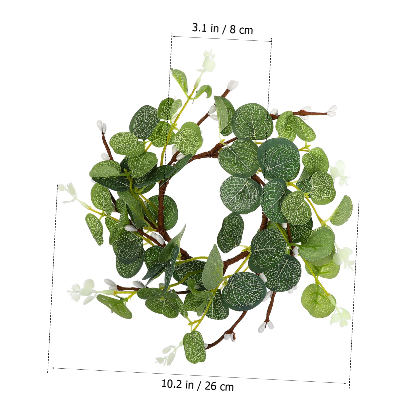 4 mini foglie di eucalipto artificiali portacandele pilastro anelli per candele ghirlande verdi colonna, anelli per candele a colonna per primavera