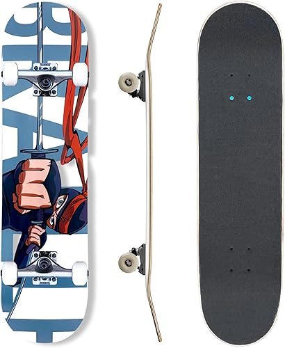 Miniatura 10 de Braille - Monopatín profesional completo para niñas, niños, jóvenes, adultos, adolescentes y principiantes, totalmente montado con póster y