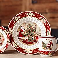 Vista 5 de Villeroy & Boch - Cuenco de fantasía de juguete, grande, intercambiable de regalos 9.8 x 1.8 in, porcelana premium, edición navideña, 14-8332-3631