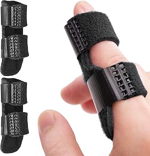 Trigger Finger Splint for Fingers Straightening Arthritis Sprain Injury Fits(2 Pcs,Black)