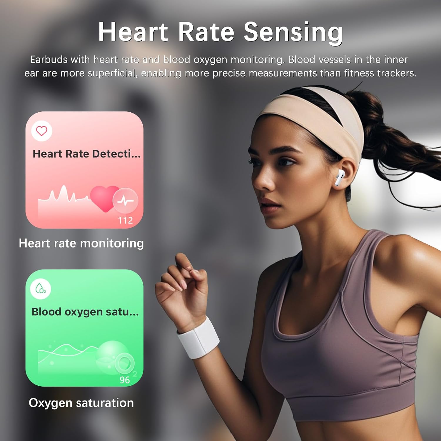 Pro3 Bluetooth Headphones,Active Noise Cancellation,Wireless Earbuds,Live Translation,Heart Rate Sensing, Stereo Surround Sound, USB-C Charging