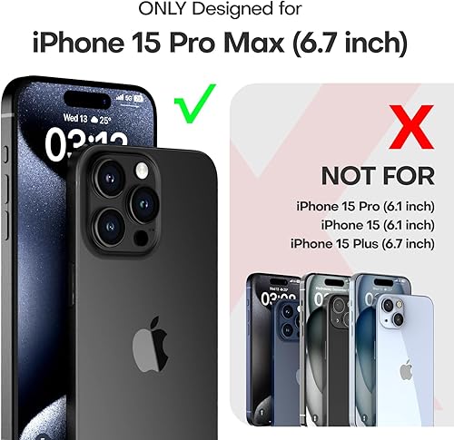 Miniatura 637 de TAURI Funda 3 en 1 para iPhone 13 Pro, [no amarilla] con 2 protectores de pantalla, funda delgada a prueba de golpes para iPhone 13 Pro, color negro