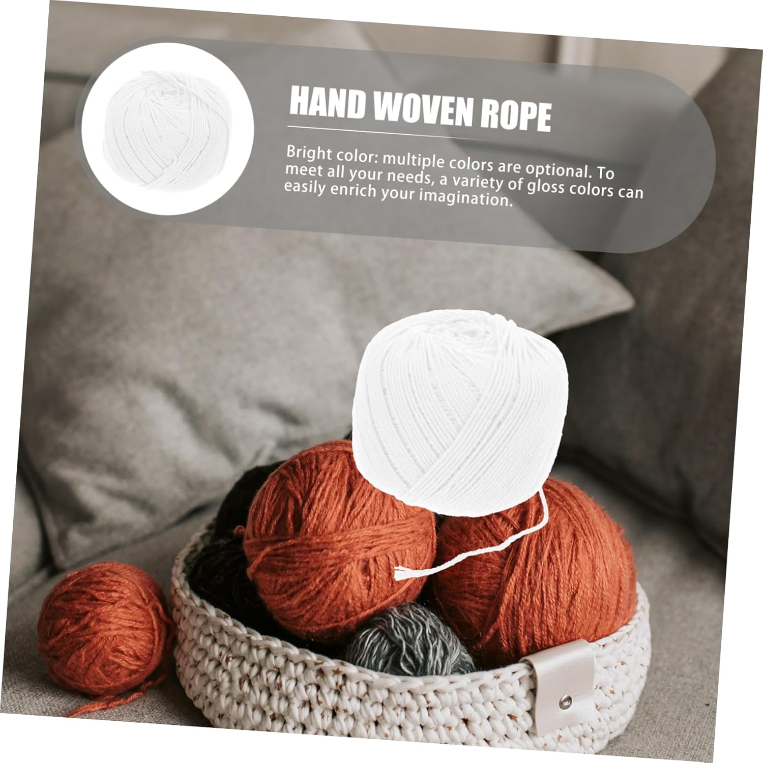 Hand Woven Cotton Rope DIY Craft Twine for Home Decor Macrame Projects and Garden Use