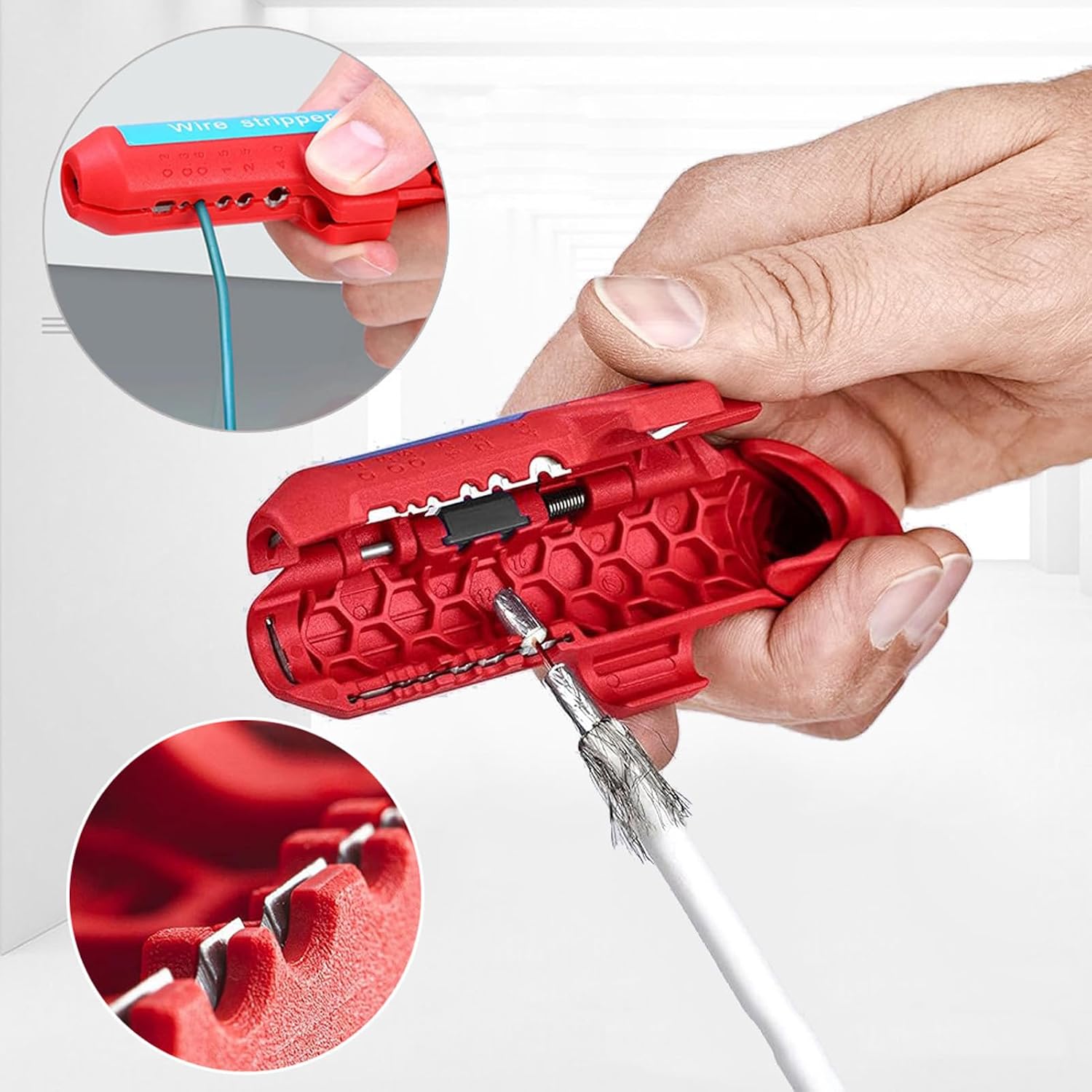 Wire Stripper Curved Handle Multi Functional Cable Stripping Tool for Electrician