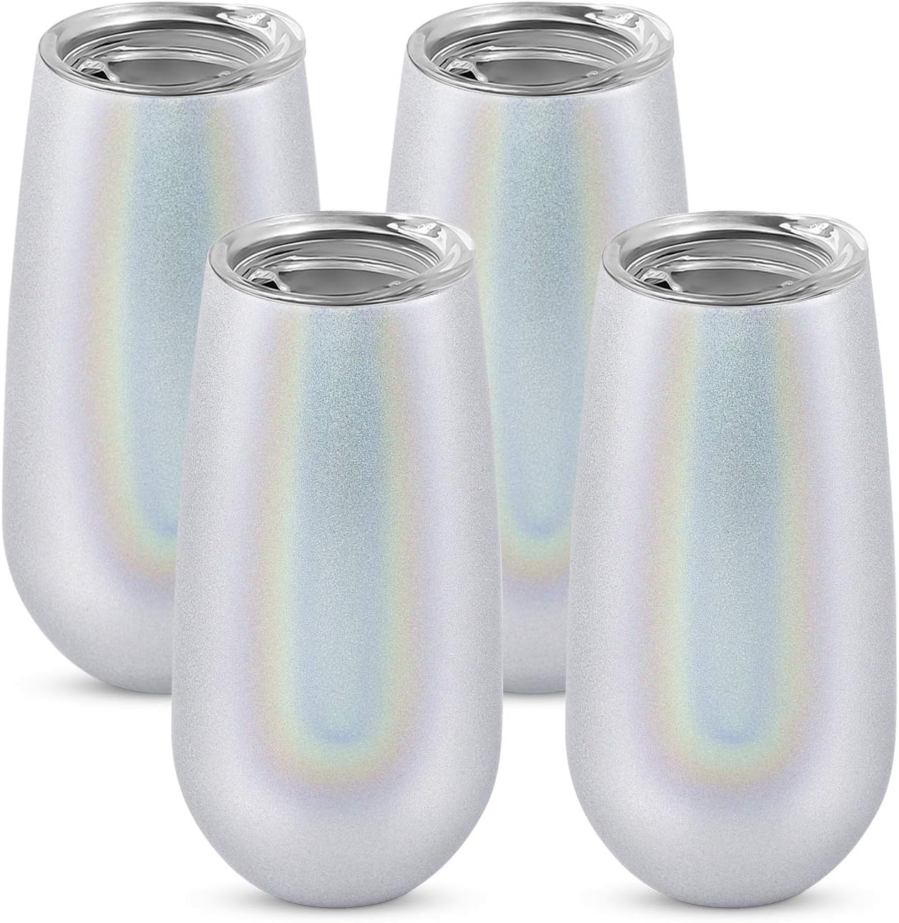 4 Pack Stemless Double Insulated Champagne Flute Tumbler