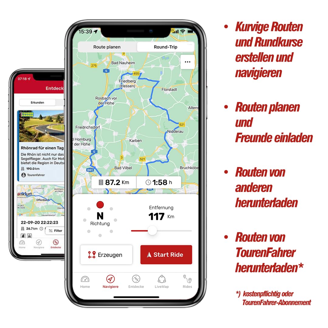 GPS Tracker Motorrad RideLink WingMan 4G | Live Tracking und Diebstahlmelder | Inklusive Motorrad Navigation, Routenplaner und Community | Robust, IP54 Wasserdicht und Staubdicht | made in Germany