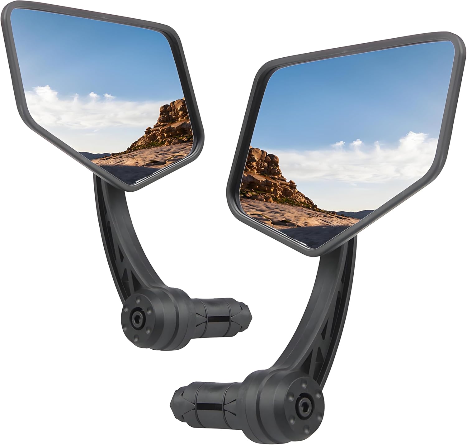 1 Pair Bike Mirror Handlebar finish Mount Bicycle Mirrors E-Bike Mirrors, HD Glass Convex Mirror, Rotatable And Adjustable Broad Angle Rear View Shockproof Mirrors,Secure Biking Bike Equipment.