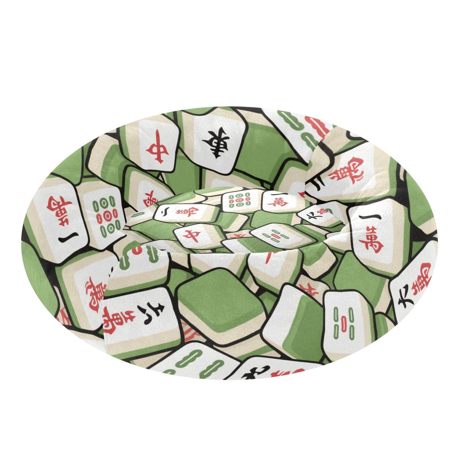Panier chinois vert Mahjong anti stress en forme de beignet animal taille M