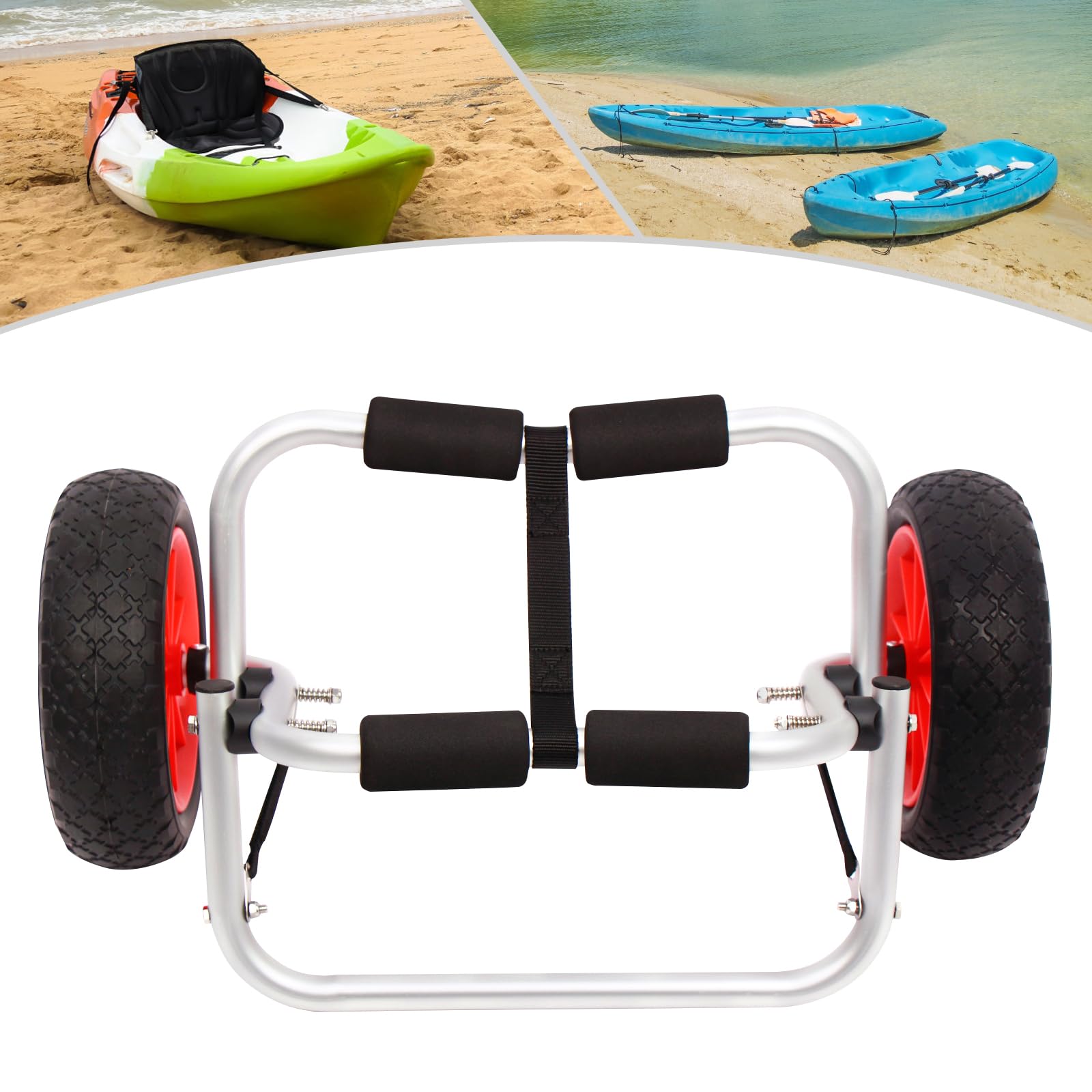 Kajakwagen Kanuwagen Faltbar Bootswagen Kajak Faltboot Kanu ZubehöR Transport Transportwagen Sitz On Top Hochwertiges Luftfahrtaluminium Trolley Einmalig 2 RäDer Paddelboot Schlauchboot Slipwagen