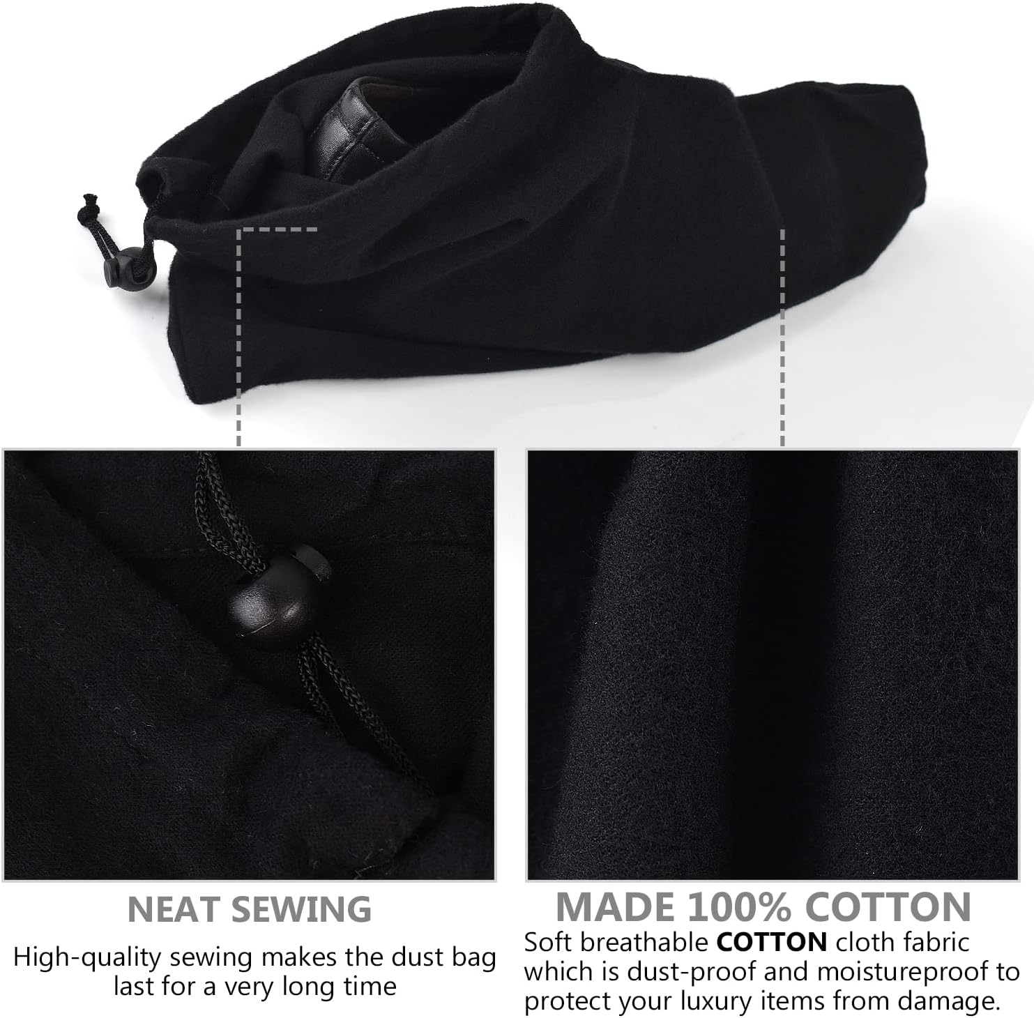 HAMBOLY Shoe Bags 6 Pack Dust Cover Storage Pouch with Drawstring Closure for Travel Protecting Storing Shoes