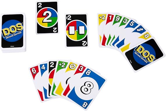 Mattel Games UNO DOS Cards لعبة ورق عائلية للأطفال والكبار DOS™ السلسلة الثانية HNN01