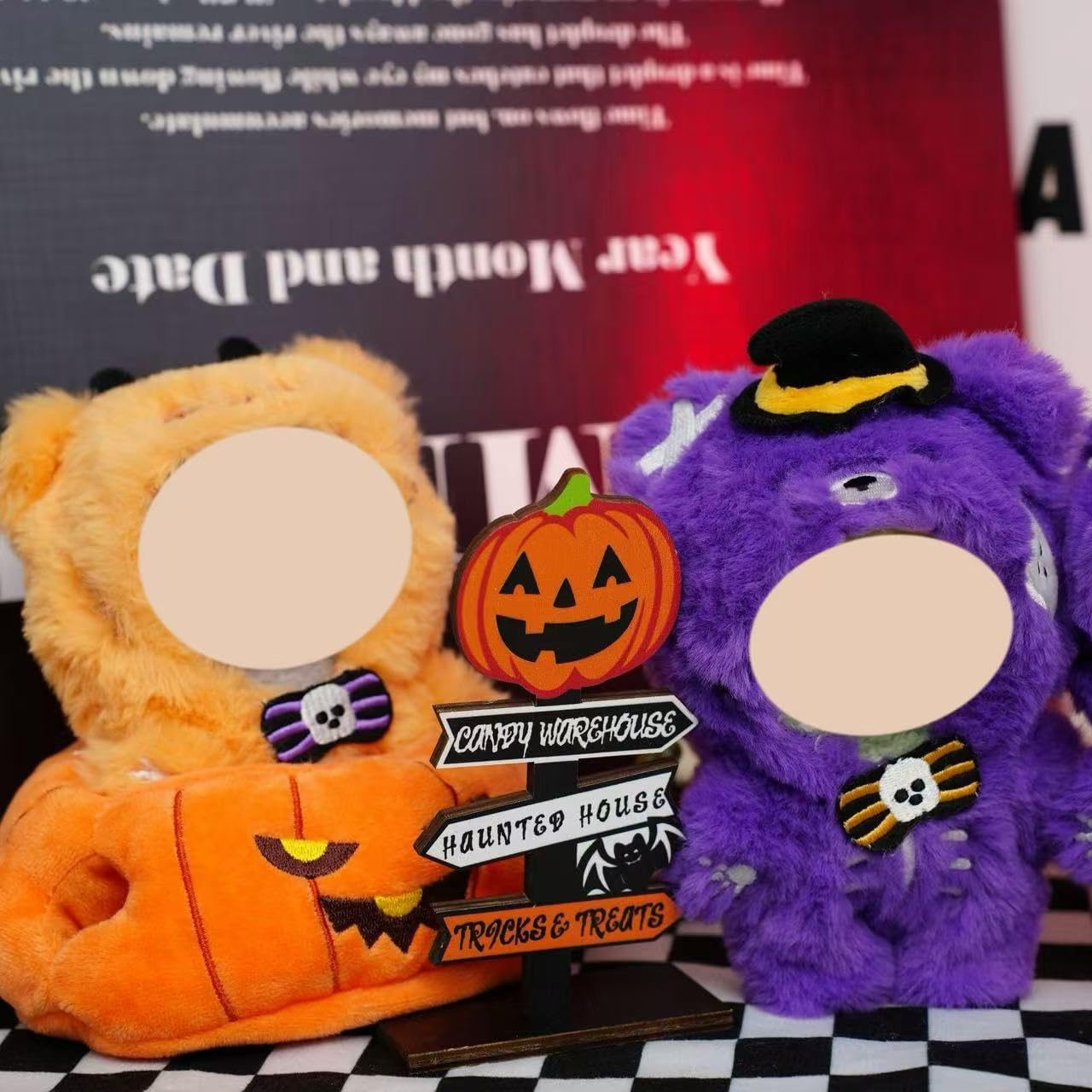 2025 Halloween Clothes for Labubu, Cute Outfit for 17cm Labubu Clothes, Premium Halloween Costume for Dolls Outfit Halloween Doll Clothes Pumpkin Outfit Accessories for Labubu Gift or Display (#C)