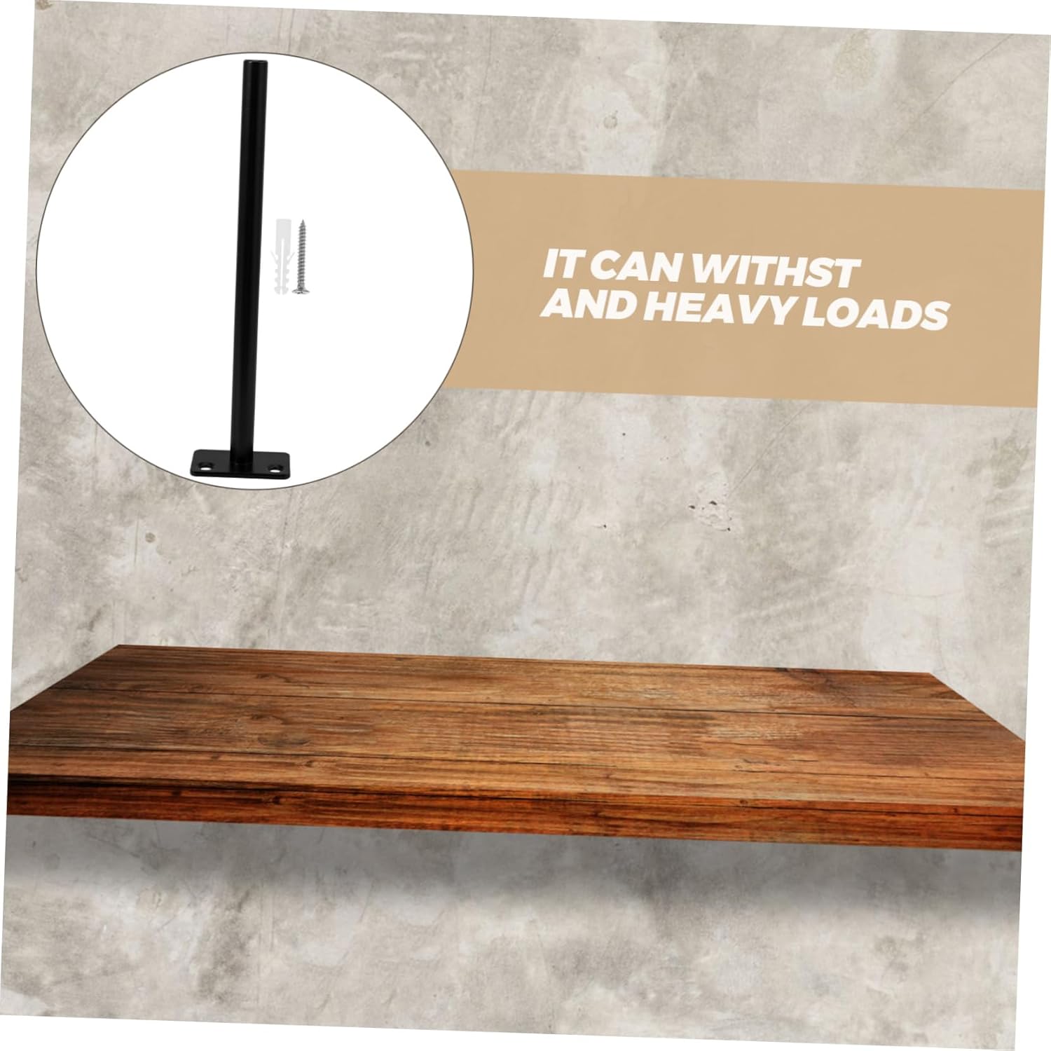 DOITOOL 4pcs Heavy Duty Hidden Wall Mounting Bracket Black Shelving Brackets for Bookshelves Floating Shelf Hardware