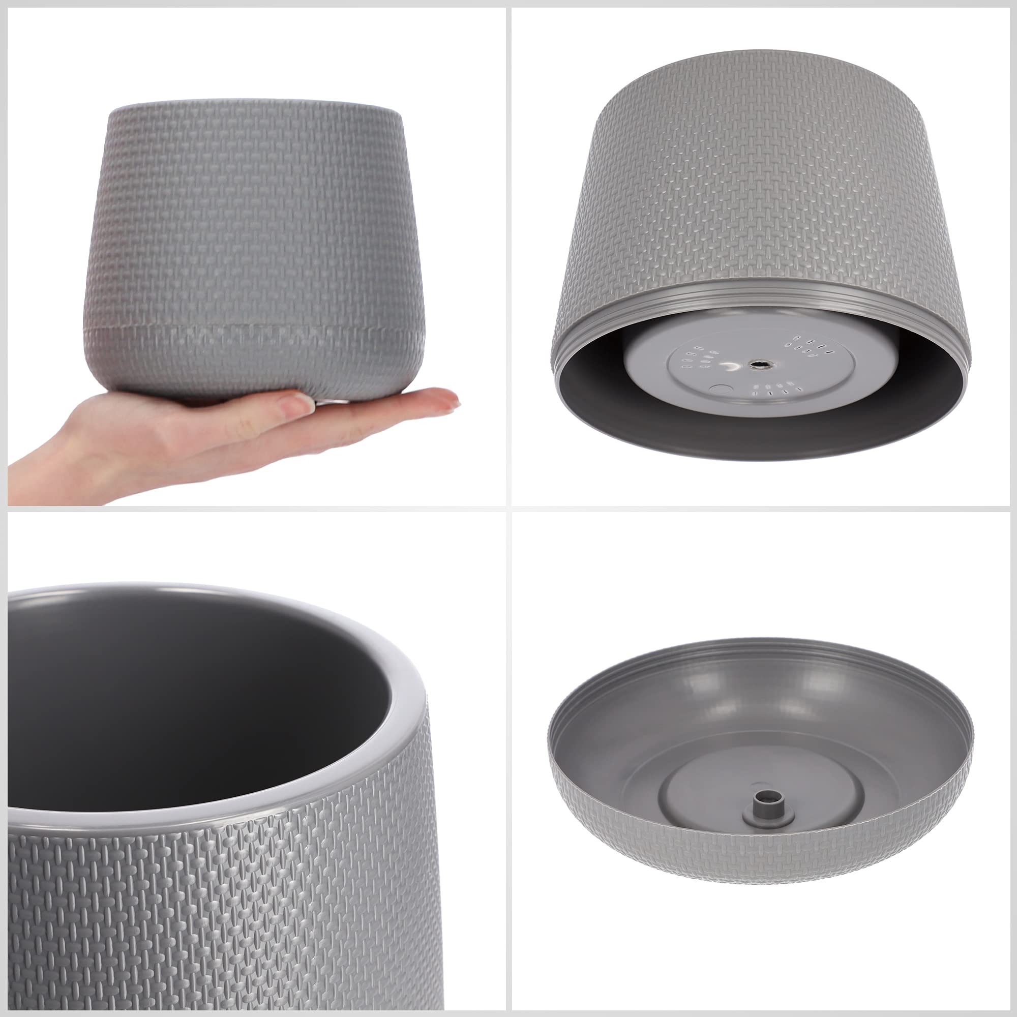 KADAX Maceta De Plástico Con Platillo Integrado, Maceta Para Decoración