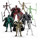 8pcs 13 Action Figures Assembly Required，DIY Multi-Colored Titan 13 Action Figure Set with Medieval Knight Style，3D Printed Multi-Jointed Movable 13-Action T Figure for Kids & Adults