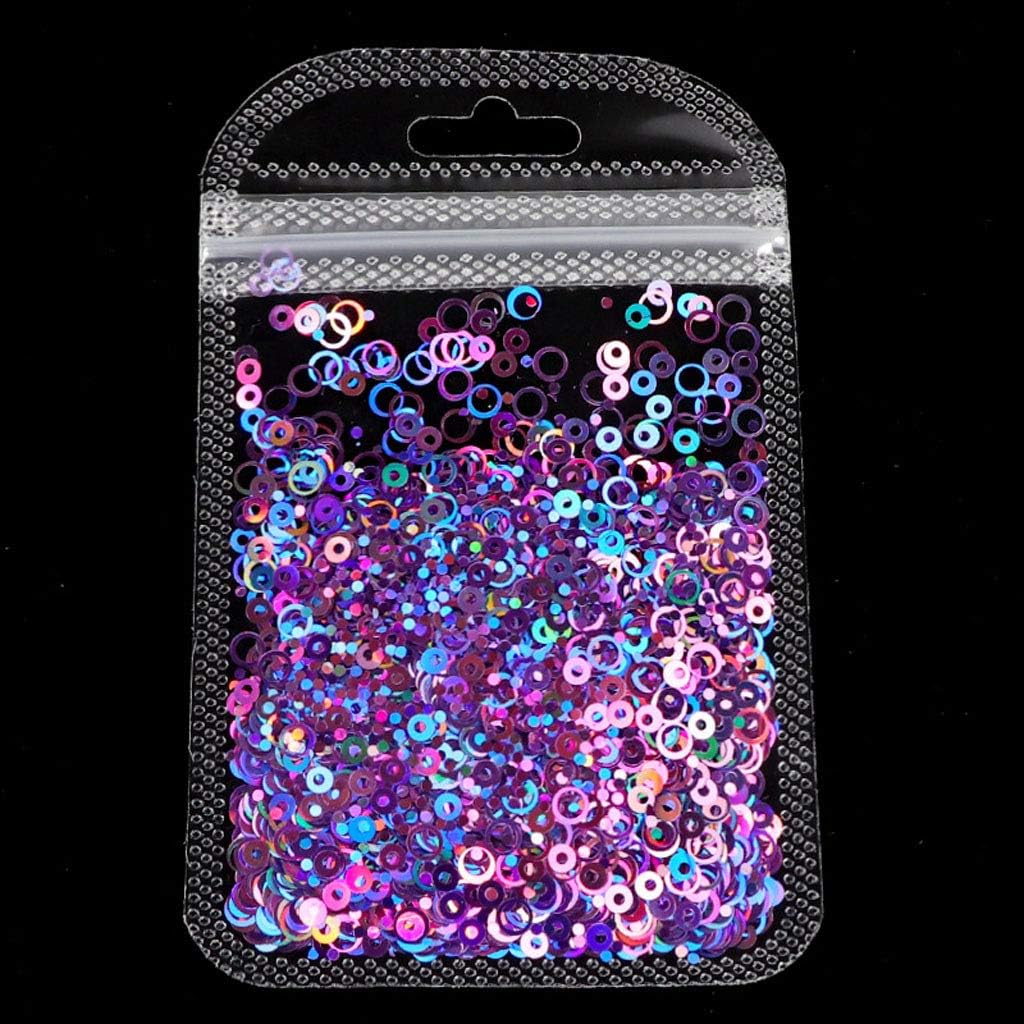 10 Colors DIY Resin Filling Sequins Hollow Round Shape Holographic Chunky Glitter Sequin for Nail Art Candle Resin Colorant for Epoxy Resin, Art Resin Crafts Making