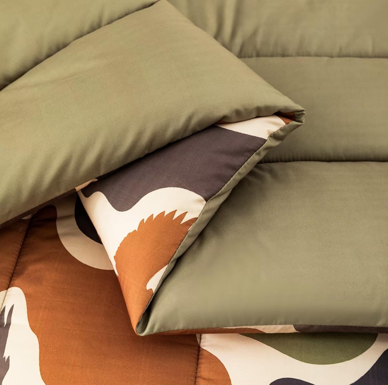 Duck Camo Bedding Set Twin Size for Boys,Green Camouflage Comforter Set,Duck Hunting Bed Sets,Camo Bedroom Decor for Teens Kids - Image 9