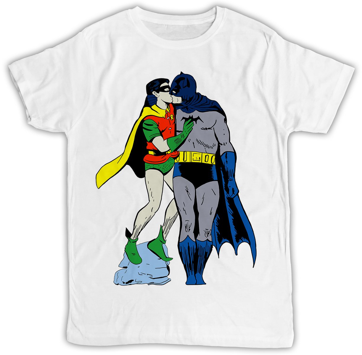 Batman Robin Kissing Gay Pride Funny Gift Designer Unisex T-Shirt