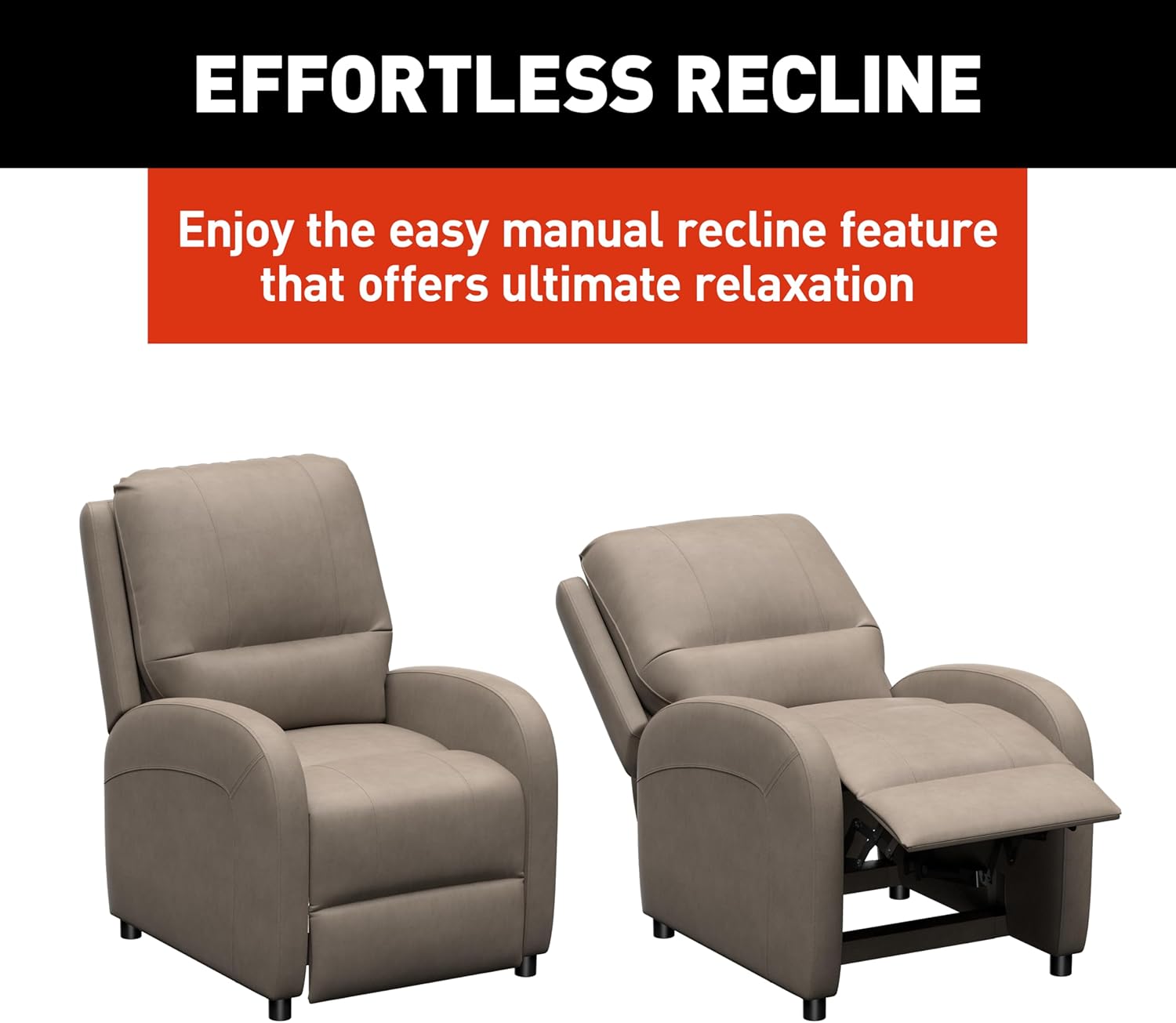 THOMAS PAYNE Signature RV Pushback Recliner with Easy Manual Recline Functionality, High-Density Foam - Driftwood 2024044213