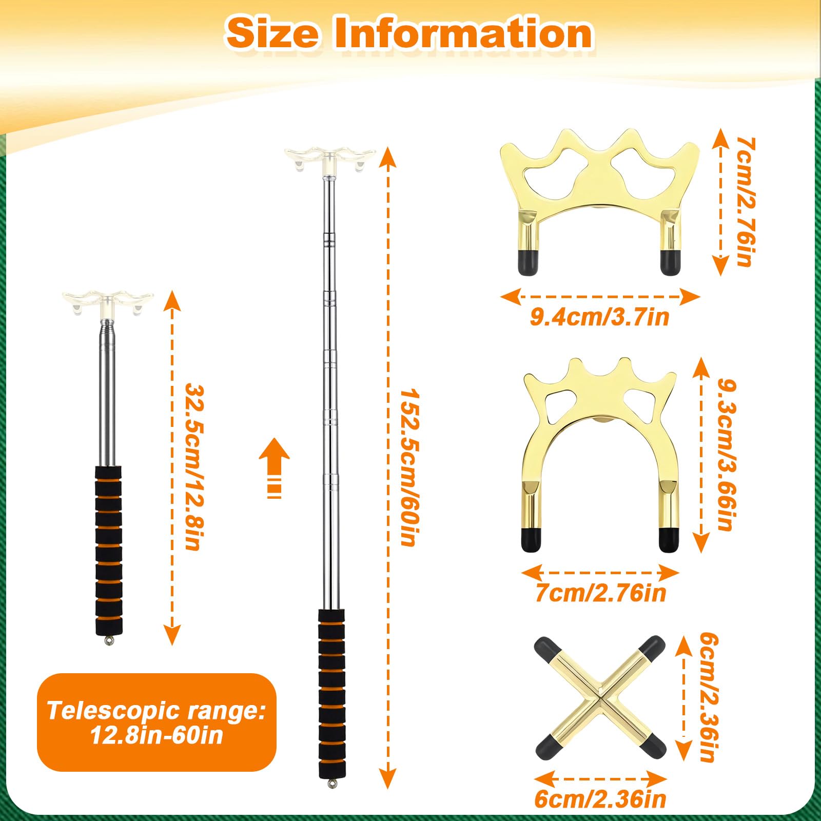 Accesorio Mesa Billar Puente Latón Extraíble 12.8~60 Pulgadas Taco Retráctil Dispositivo Auxiliar Montado Poste