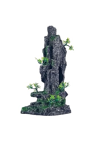 Large Fish Tank Decorations - Mountain View Aquarium Ornament with