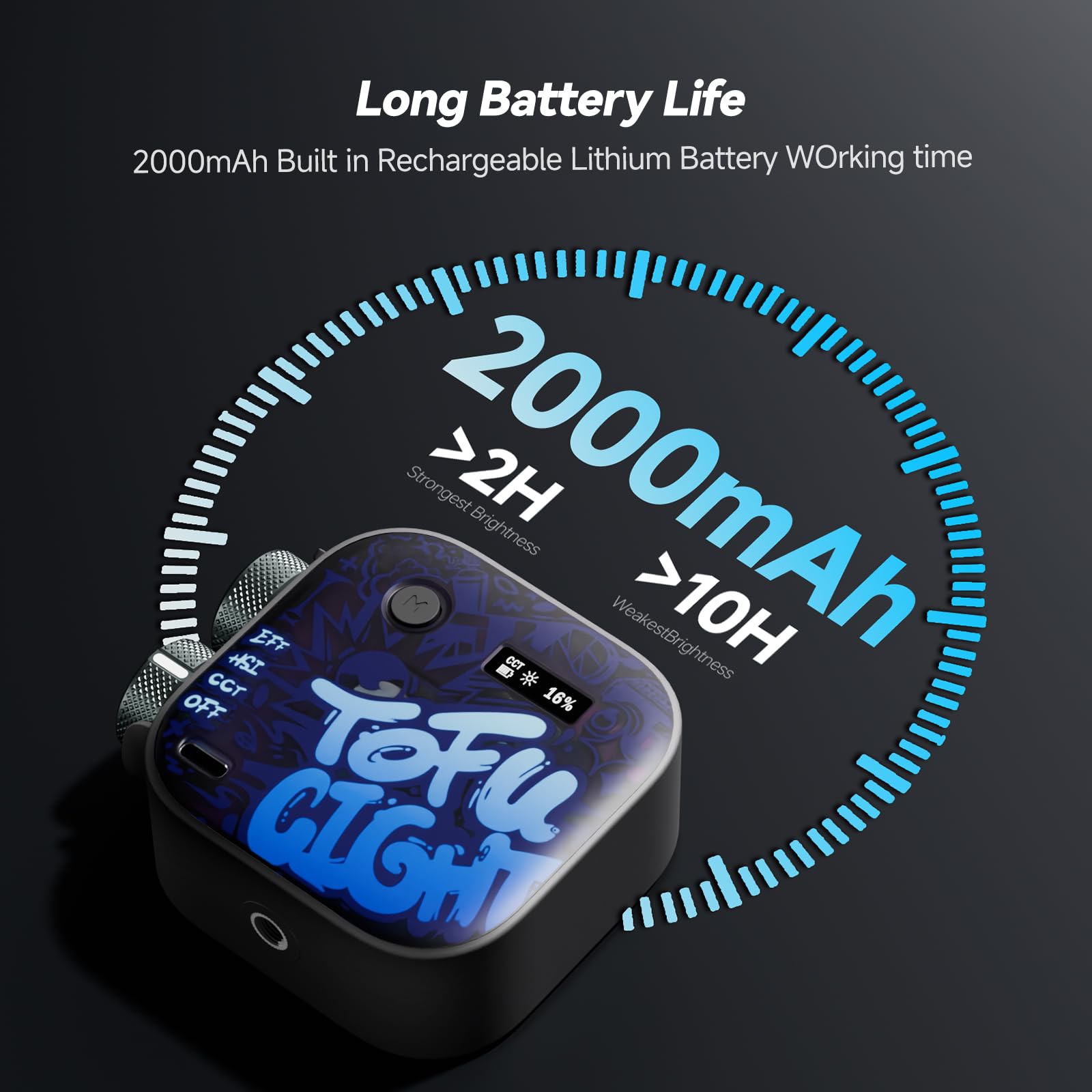 Photoolex Tofu RGB Taschen Mini LED Videoleuchte mit kompakter | CRI96+, Farbtemp 2500K–9900K, 2000mAh Akku, magnetisch & 1/4-Zoll-Schraube, 21 Lichteffekte für vlogging fotografie streaming