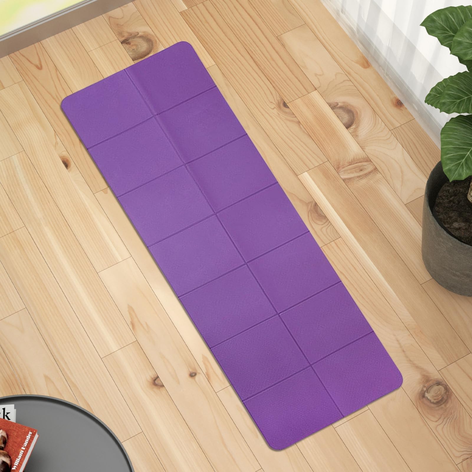 Tappetino da yoga, portatile, antiscivolo, spesso 6 mm, resistente agli strappi, pieghevole, con borsa per riporre esercizi, viaggi, attività all'aperto, allenamenti a casa