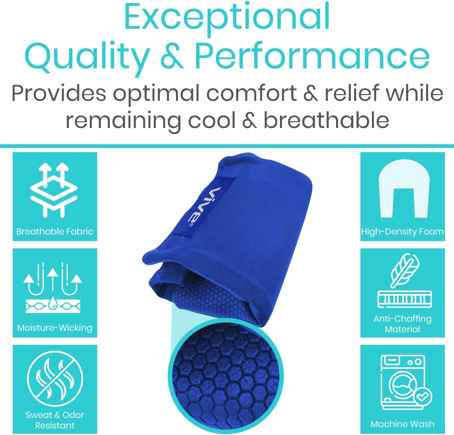 Vive Walker Handle Cushions - Padded Hand Covers - Soft Cushion Padding Medical for Folding Rolling Wheelchair, Rollator Handle, Senior, Elderly Grippers - Crutch Handle Pad Grips - Mobility Aid