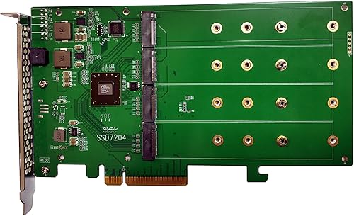 Vista 14 de HighPoint Controlador RAID NVMe de arranque M.2 SSD7105 PCIe Gen3 de 4 puertos para sistemas Windows y Linux.