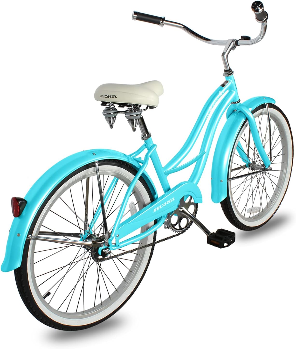 MICARGI 24/26 Inch Adult Cruiser Bicycle Hybrid Bike 1/7 Speeds Commuter Bike for Women, Men, Seniors,Step-Through or Step-Over Bike Steel Frame Multi Colors Style