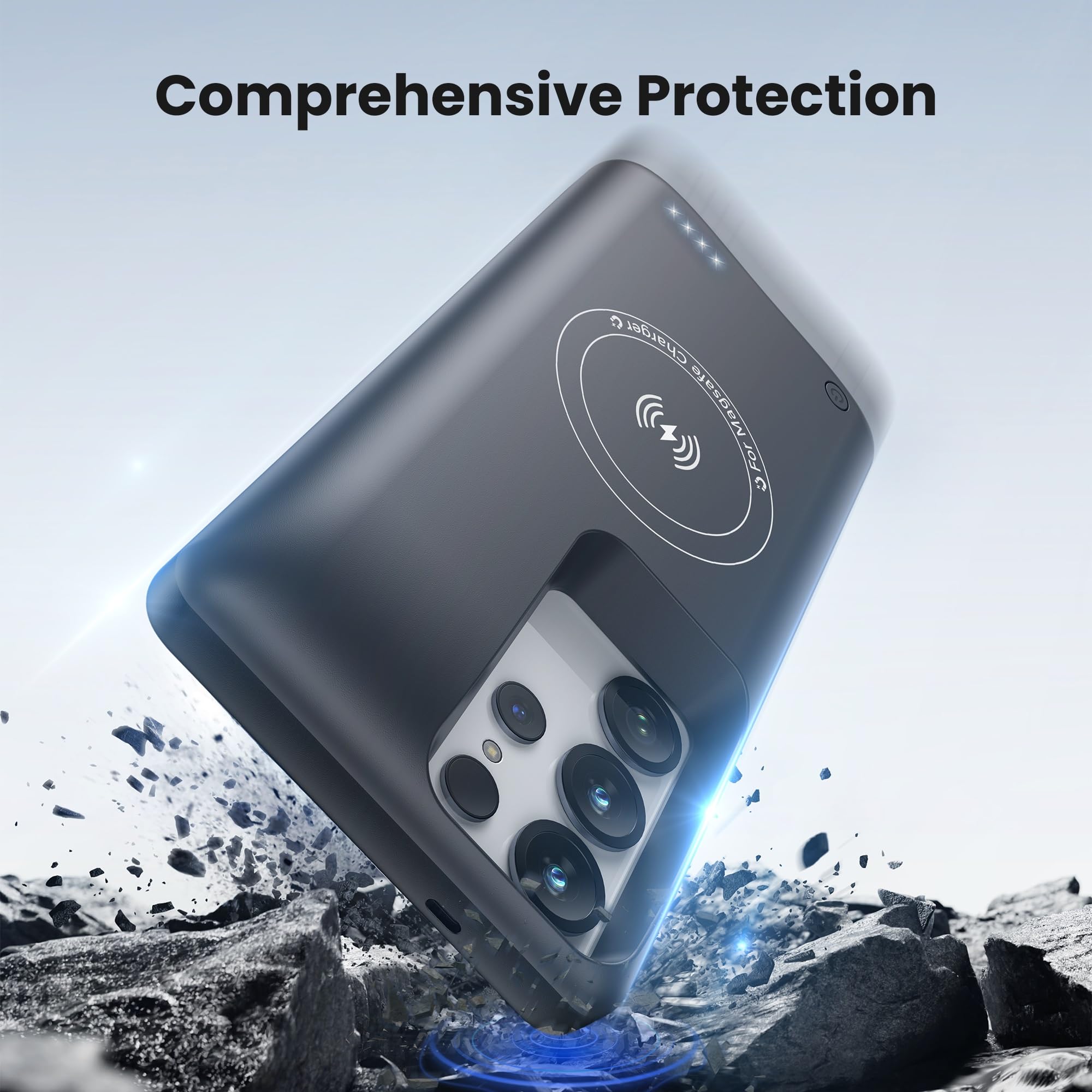 Custodia Batteria per Samsung Galaxy S24 Ultra, Custodia Batteria - Cover di Ricarica Wireless Intelligente, Custodie di Alimentazione Portatili, Caricabatterie Esterno Ricaricabile