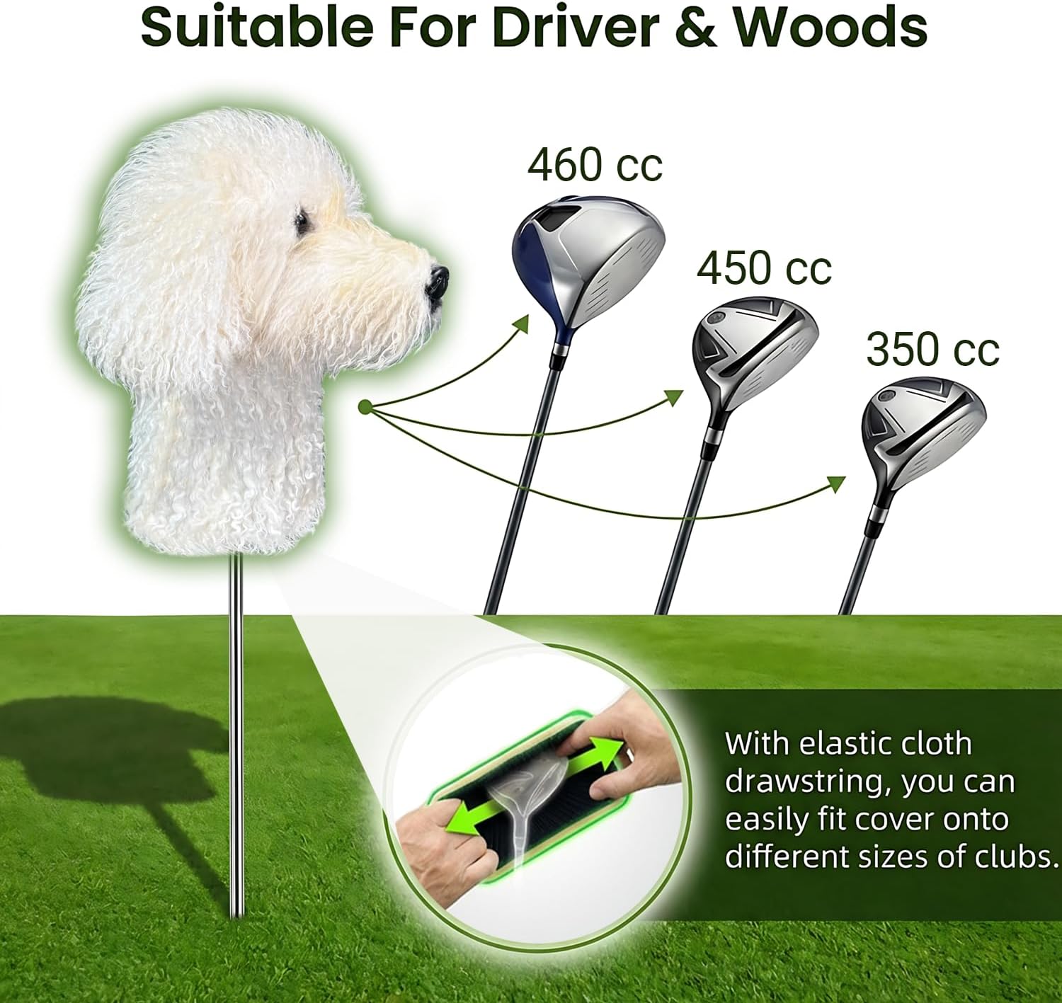 Golf Head Cover - Realistic Dog Design, Fits 460CC/450CC/350CC Drivers, Premium Material, Protective Golf Club Cover, Perfect Golf Gift for Men Women Golfers