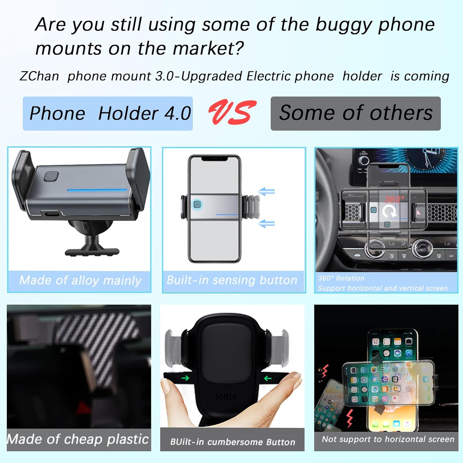Custom〔Upgrade Auto-Clamping Technology 〕Phone Holder Fit for Honda CRV 2017-2022,Auto-Clamping Cradle Free Hands,CR-V Electric Car Phone Mount Stand in Air Vent Apply to All 4-7 inch Phones
