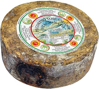 Pecorino Toscano PDO Aged Sheep Cheese Whole Wheel 4.2 lbs (1.8 kg) - Authentic Tuscan Gourmet