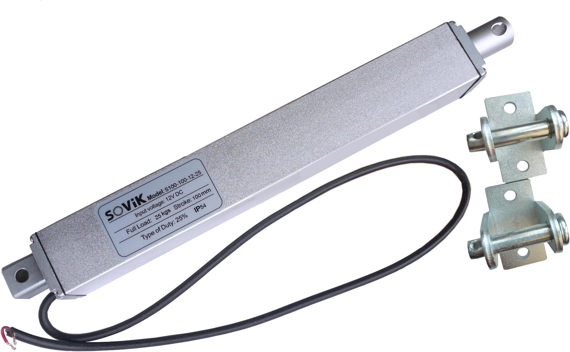 4" 4 inch Stroke Micro Linear Actuator, 12V DC Built in Limit Switch, 55lbs Maximum Lift Includes Mounting Brackets