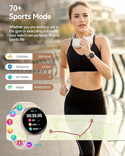 Miniatura 5 de Relojes inteligentes para mujer (respuestahacer llamadas), monitor de actividad de pantalla AMOLED de 1.27 pulgadas con monitor de frecuencia