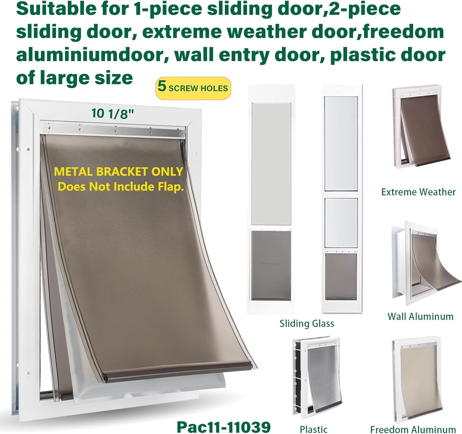 2 PCS Large Replacement Bracket for PetSafe Dog Door Replacement Flaps - Aluminium Alloy Dog Door Flap PAC11-11039 Bracket - Easy Installation with Screws